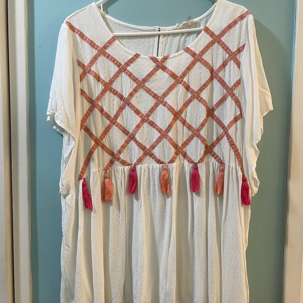 Entro Top With Tassels, Size 2x
